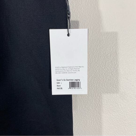 Knix Good to Go Seamless Cropped Leggings Black NWT Activewear Sz L - Picture 3 of 7